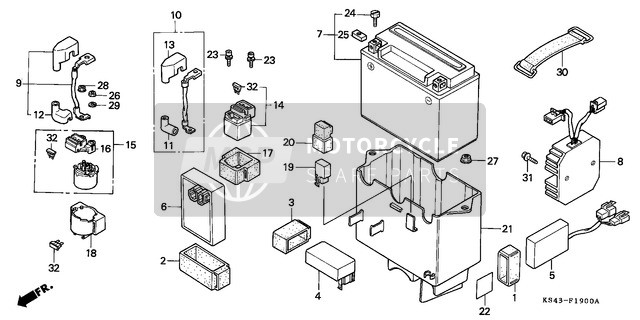 Honda CN250 1993 Batterie pour un 1993 Honda CN250